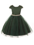 Kids Dream Big Girls Hunter Green Satin Tulle Rhinestone Christmas Dress 8-14 - SophiasStyle.com